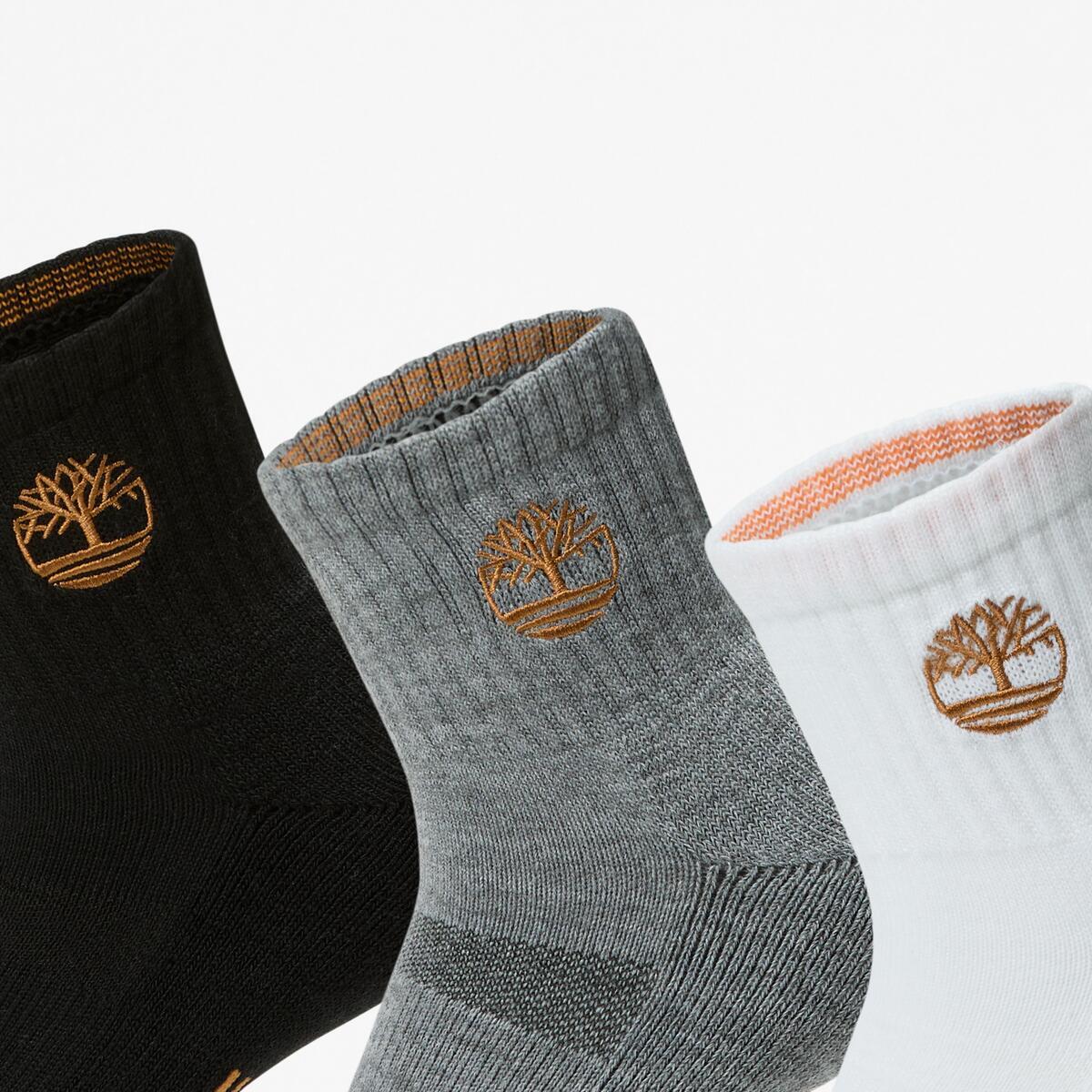TIMBERLAND Unisex Village Quarter Socks - 3 Pack Multi - Image 3