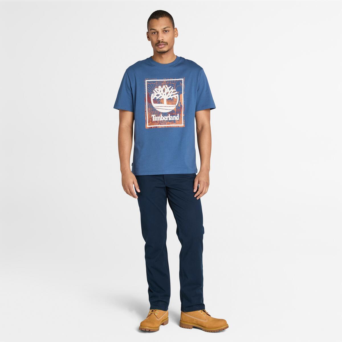TIMBERLAND Unisex Stack Logo Tee Oceana - Image 2