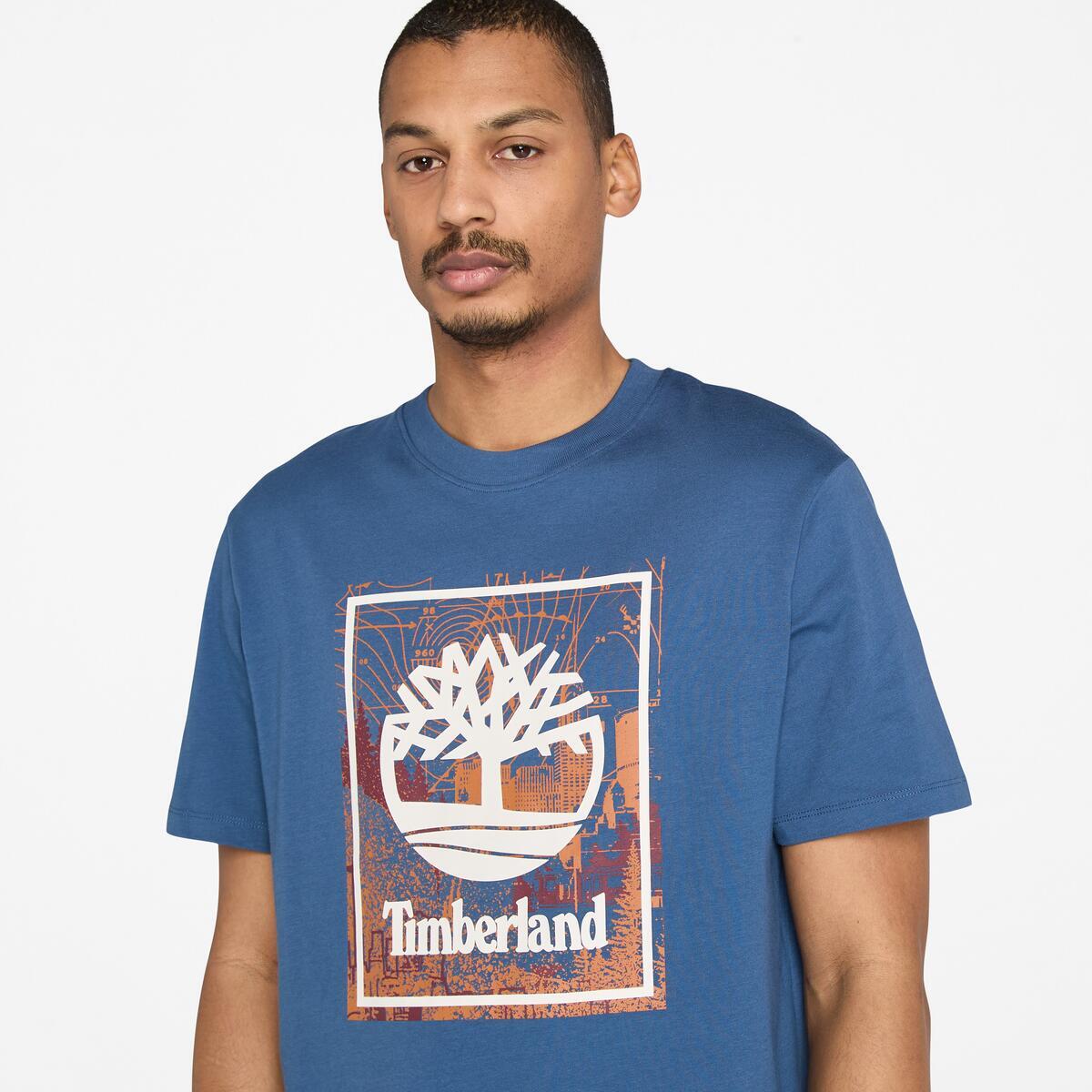 TIMBERLAND Unisex Stack Logo Tee Oceana - Image 3