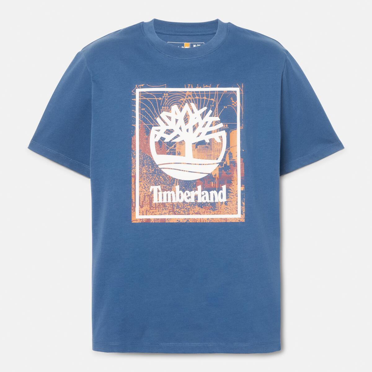 TIMBERLAND Unisex Stack Logo Tee Oceana - Image 5