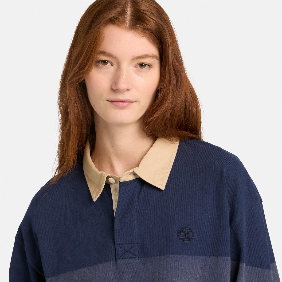 TIMBERLAND Unisex Striped Rugby Polo Peacoat - Image 5