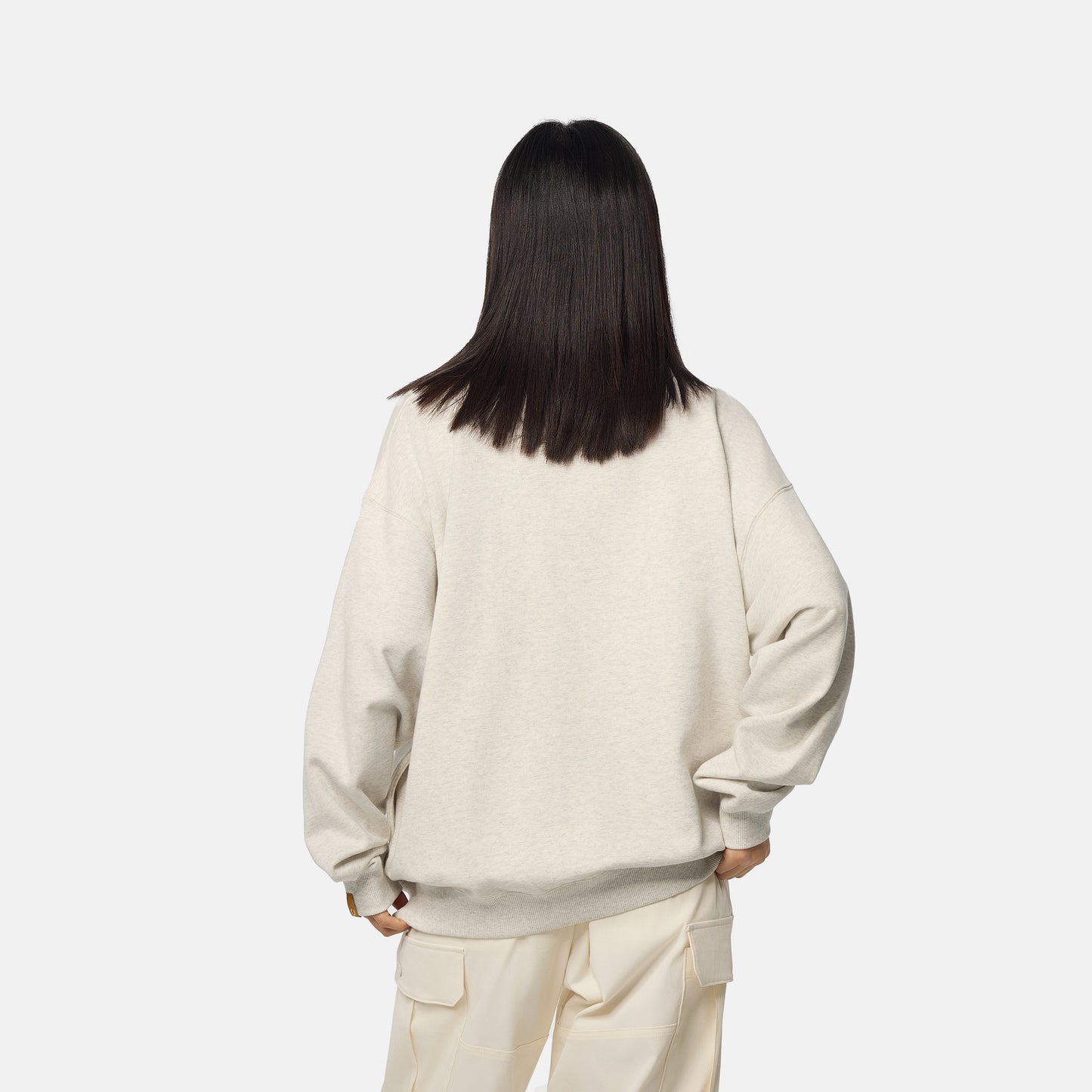 TIMBERLAND Unisex Tokyo Design Collective Half Zip Sweatshirt Heather Grey - Image 3