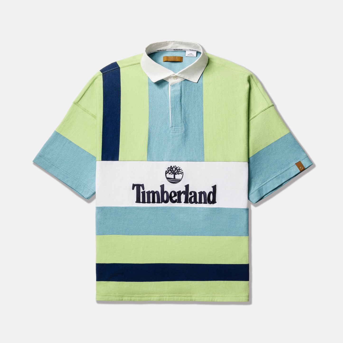TIMBERLAND Unisex Tokyo Design Collective Rugby Half Sleeve Shirt Sap Green - Image 6