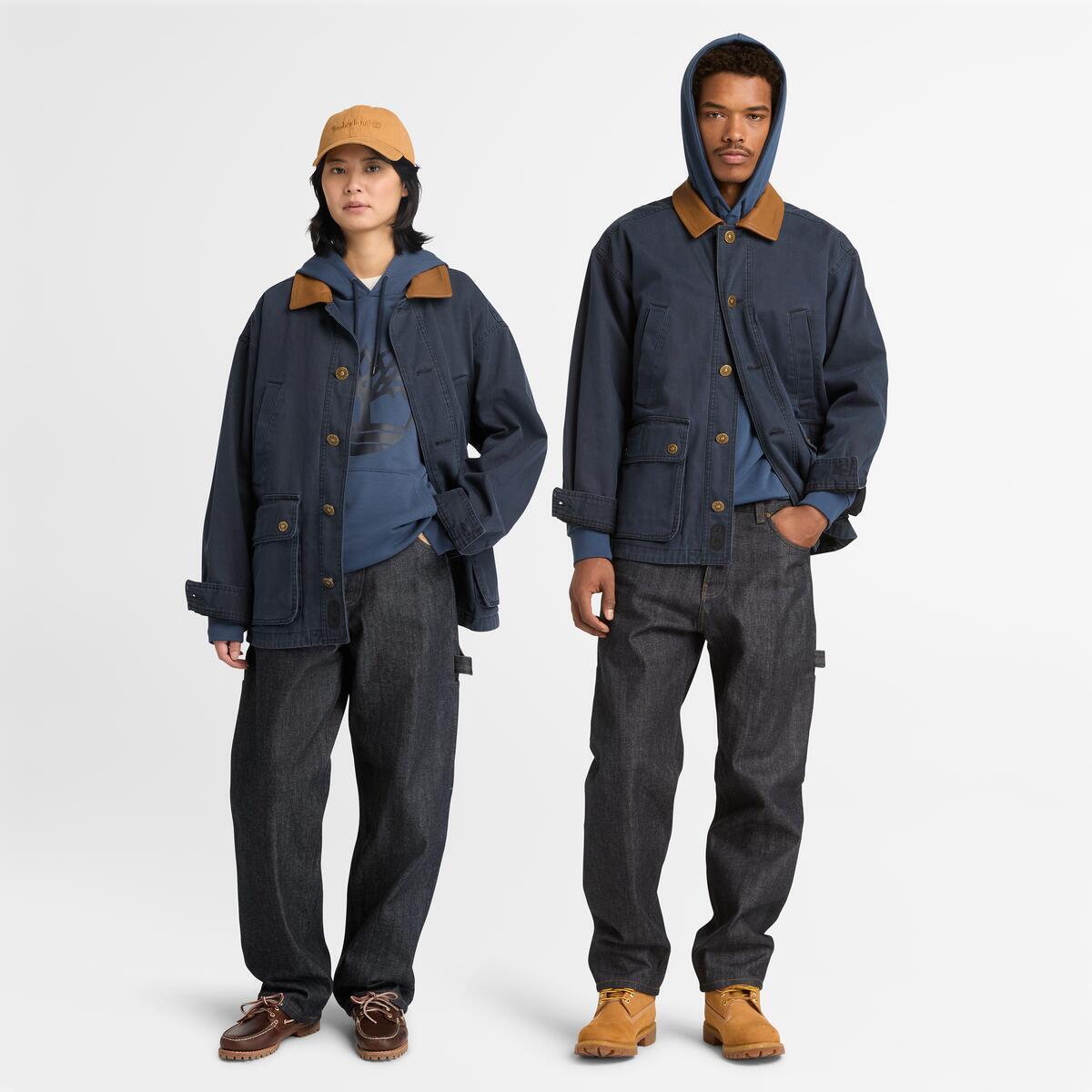 TIMBERLAND Unisex Wenham Canvas Coat Black-Peacoat - Image 2