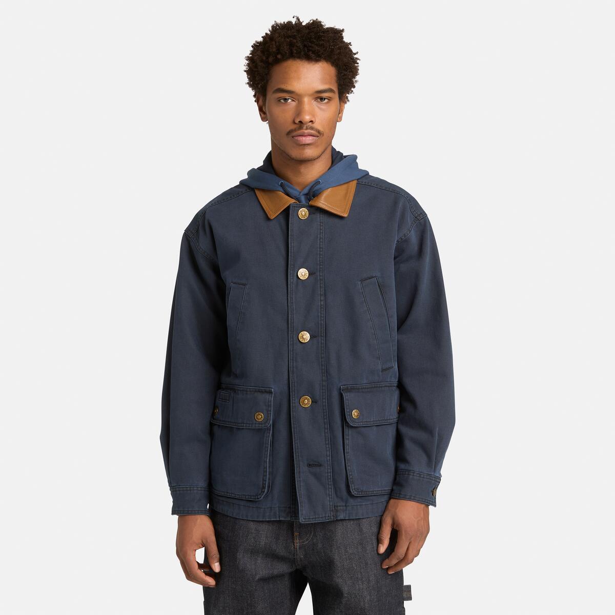 TIMBERLAND Unisex Wenham Canvas Coat Black-Peacoat - Image 3