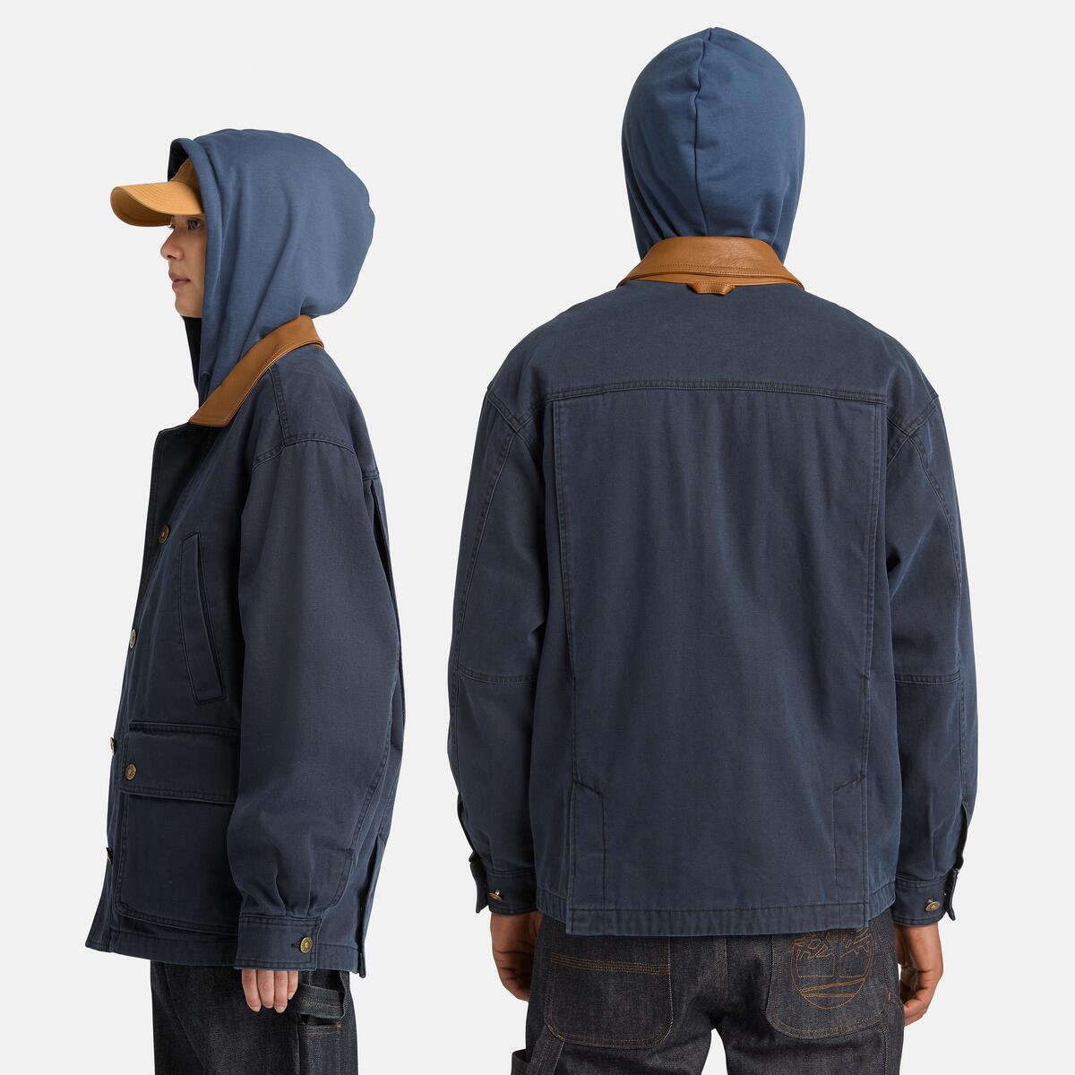 TIMBERLAND Unisex Wenham Canvas Coat Black-Peacoat - Image 4