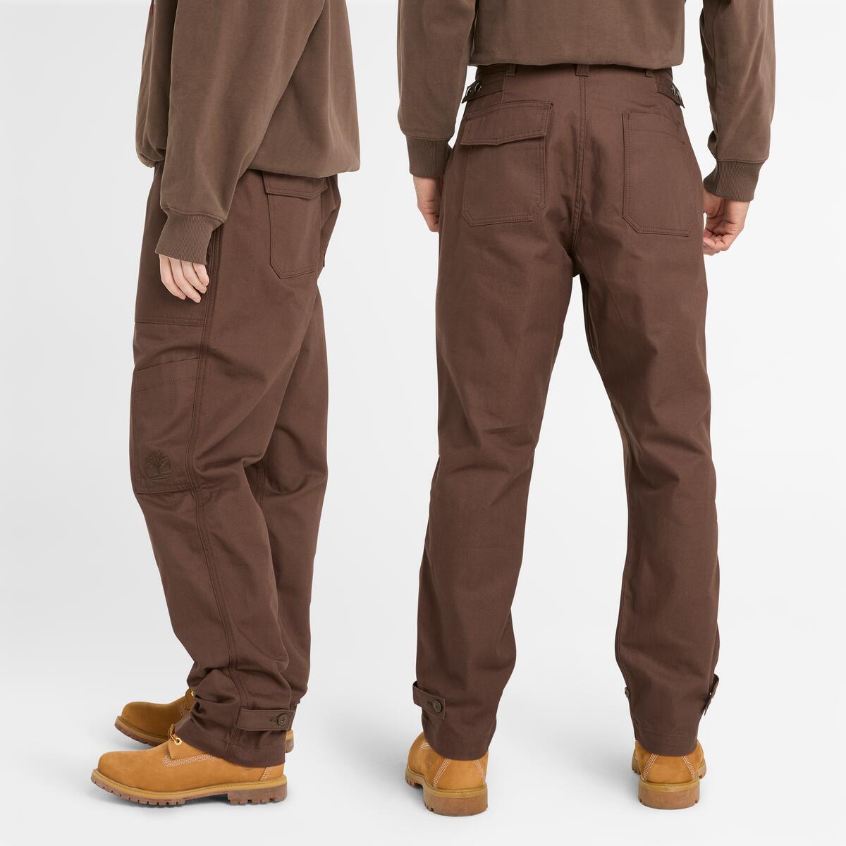 TIMBERLAND Unisex Wide Leg Cargo Pant Chocolate Brown - Image 2