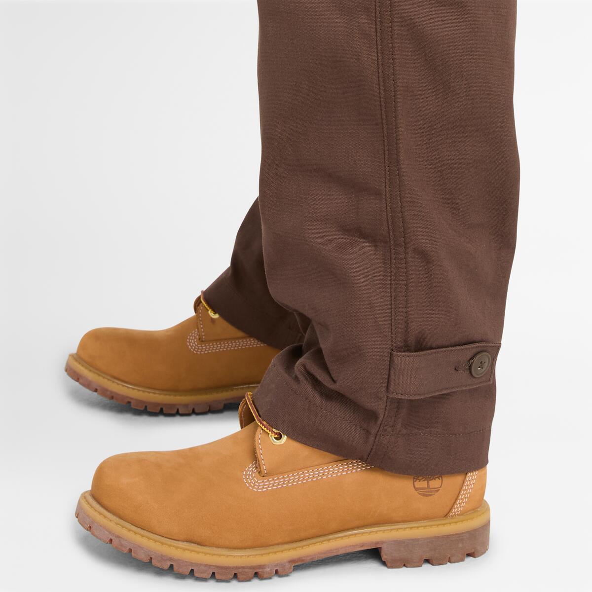 TIMBERLAND Unisex Wide Leg Cargo Pant Chocolate Brown - Image 4