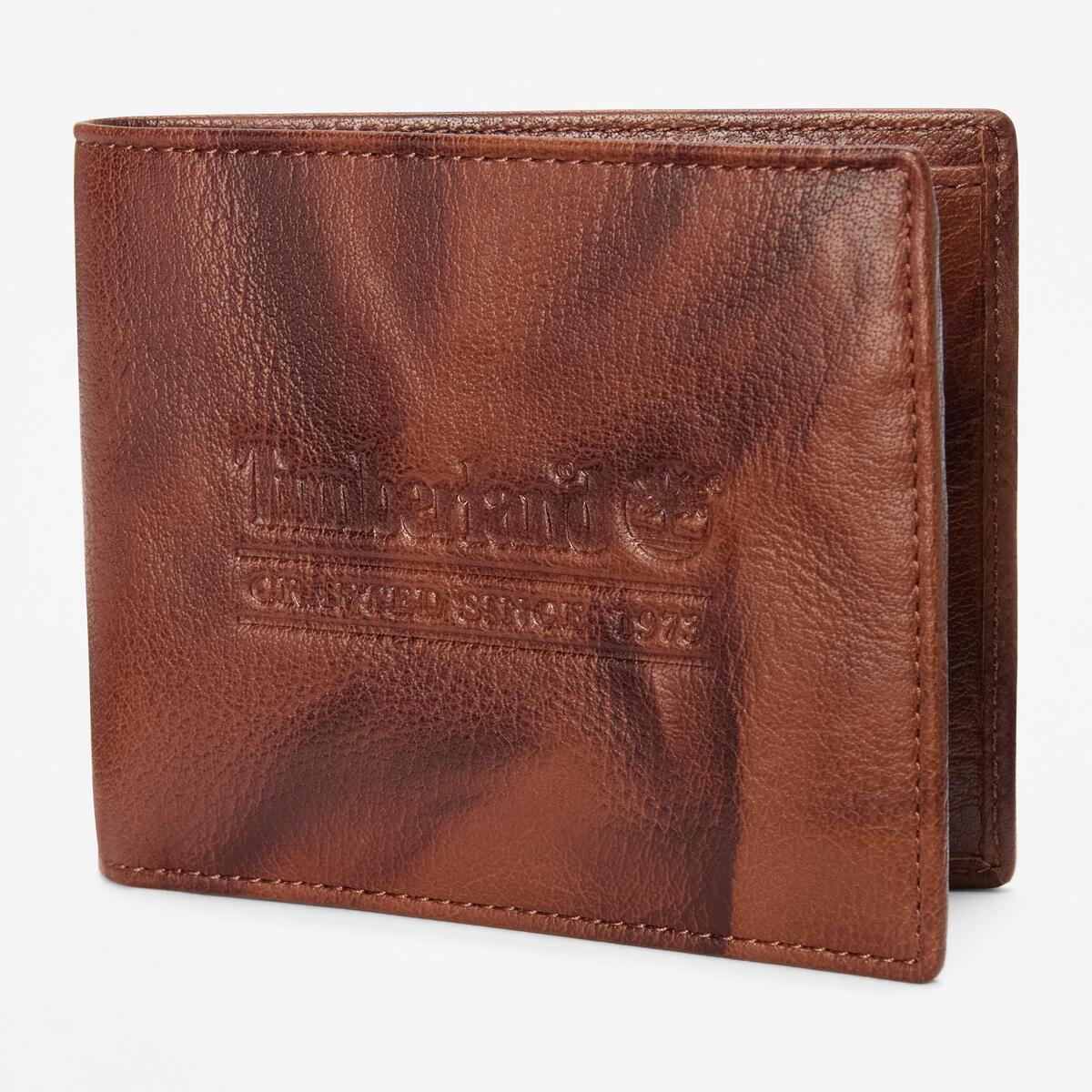 TIMBERLAND Washed Leather Billfold Wallet Tan - Image 1
