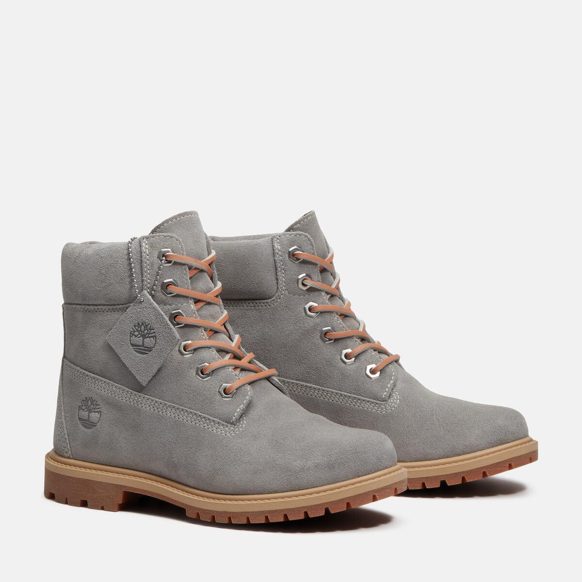 TIMBERLAND Women's 6-Inch Premium Boot Medium Grey Suede - Image 2