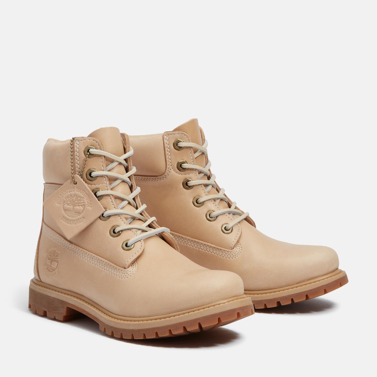 TIMBERLAND Women's 6-Inch Premium Waterproof Boot Light Beige Nubuck - Image 2