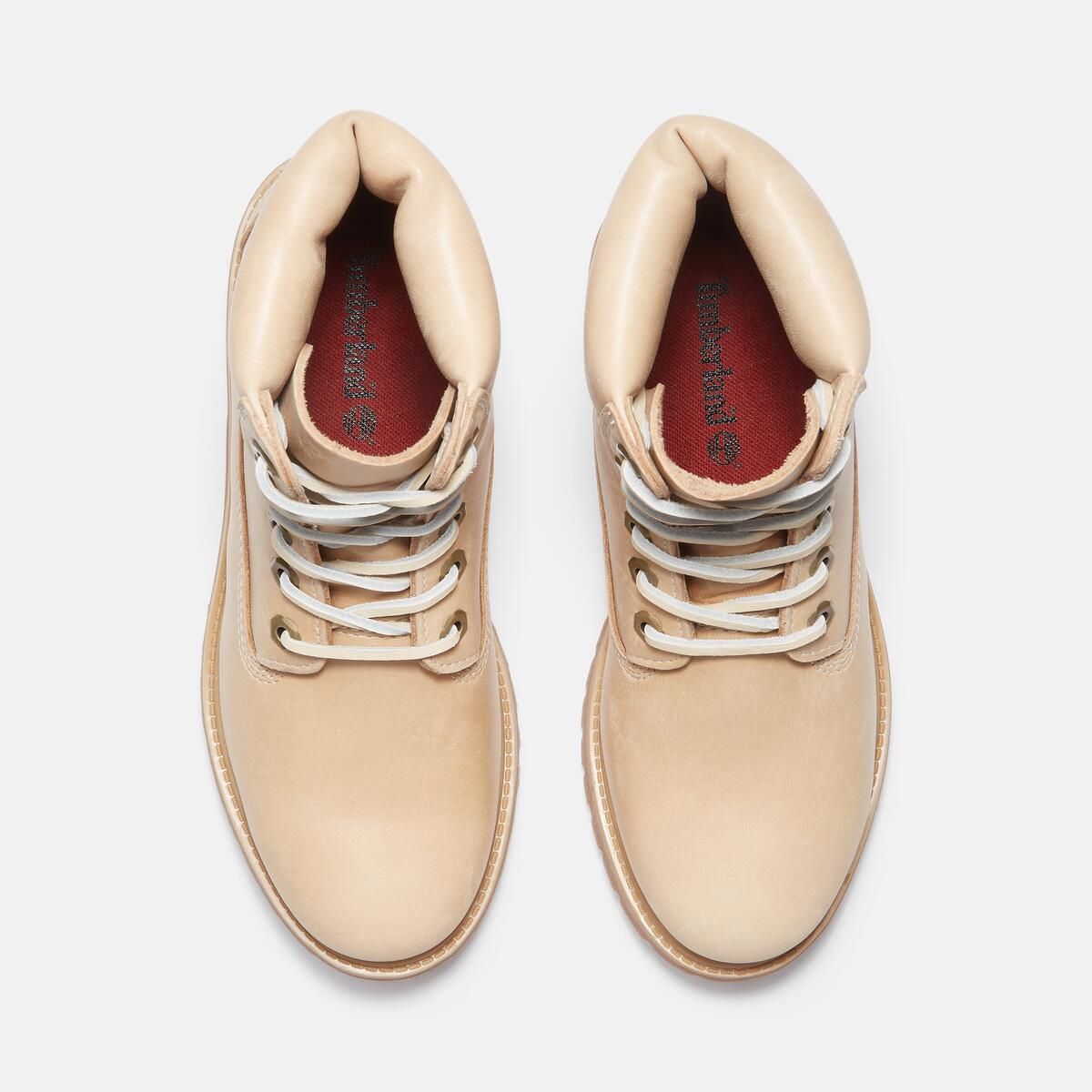 TIMBERLAND Women's 6-Inch Premium Waterproof Boot Light Beige Nubuck - Image 3