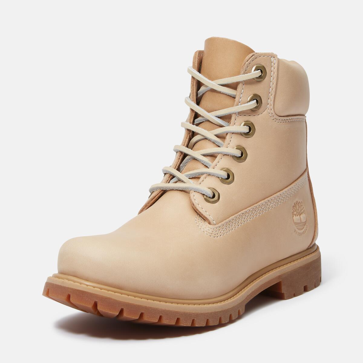 TIMBERLAND Women's 6-Inch Premium Waterproof Boot Light Beige Nubuck - Image 9