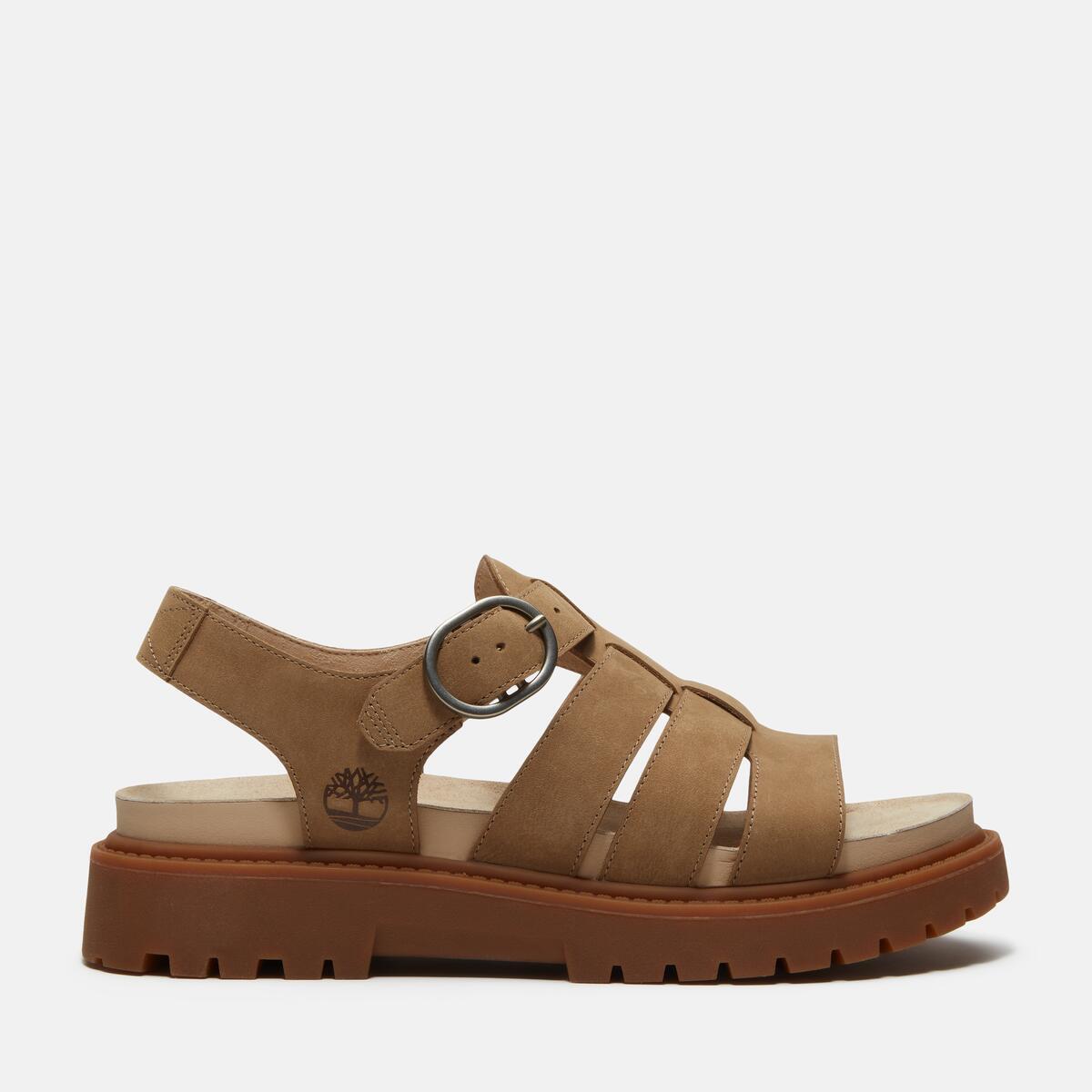 TIMBERLAND Women's Clairemont Way Sandal Medium Beige Nubuck - Image 1