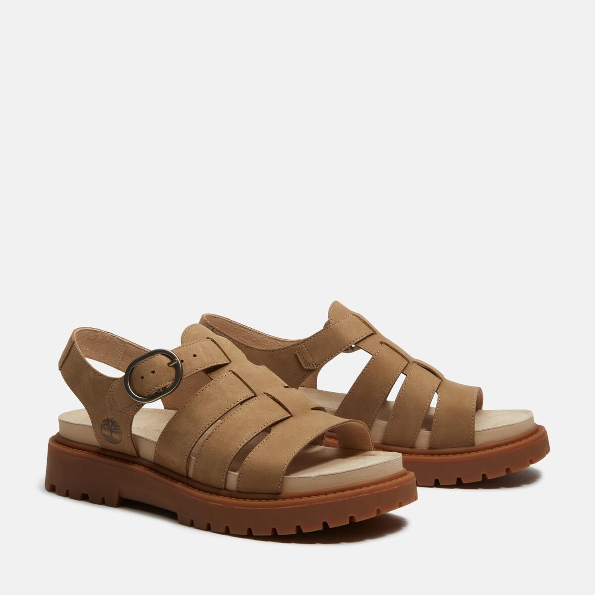 TIMBERLAND Women's Clairemont Way Sandal Medium Beige Nubuck - Image 2