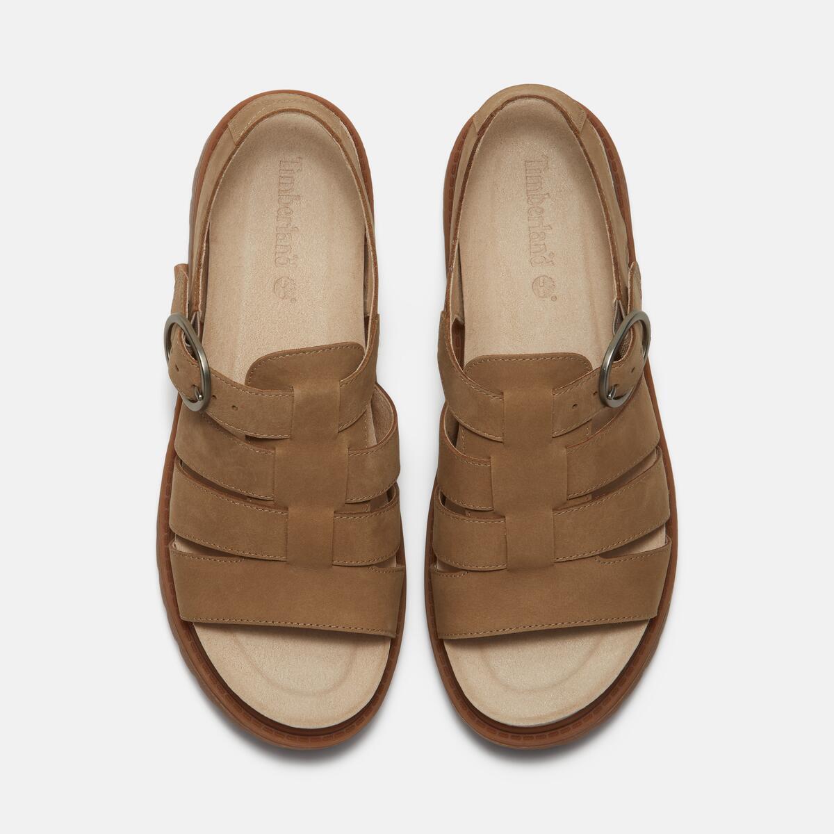 TIMBERLAND Women's Clairemont Way Sandal Medium Beige Nubuck - Image 3