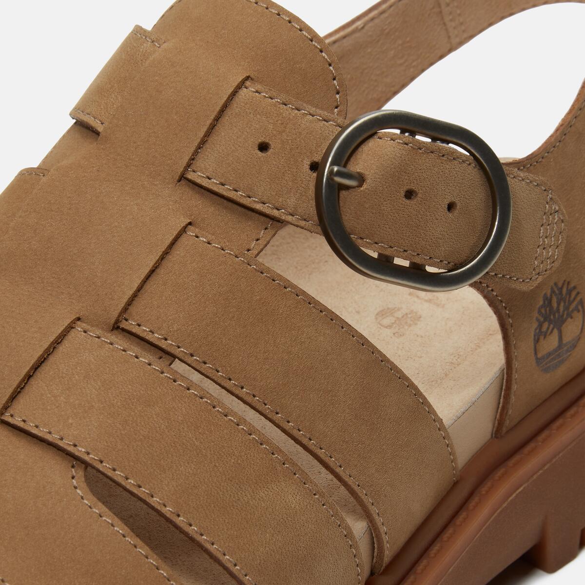 TIMBERLAND Women's Clairemont Way Sandal Medium Beige Nubuck - Image 7