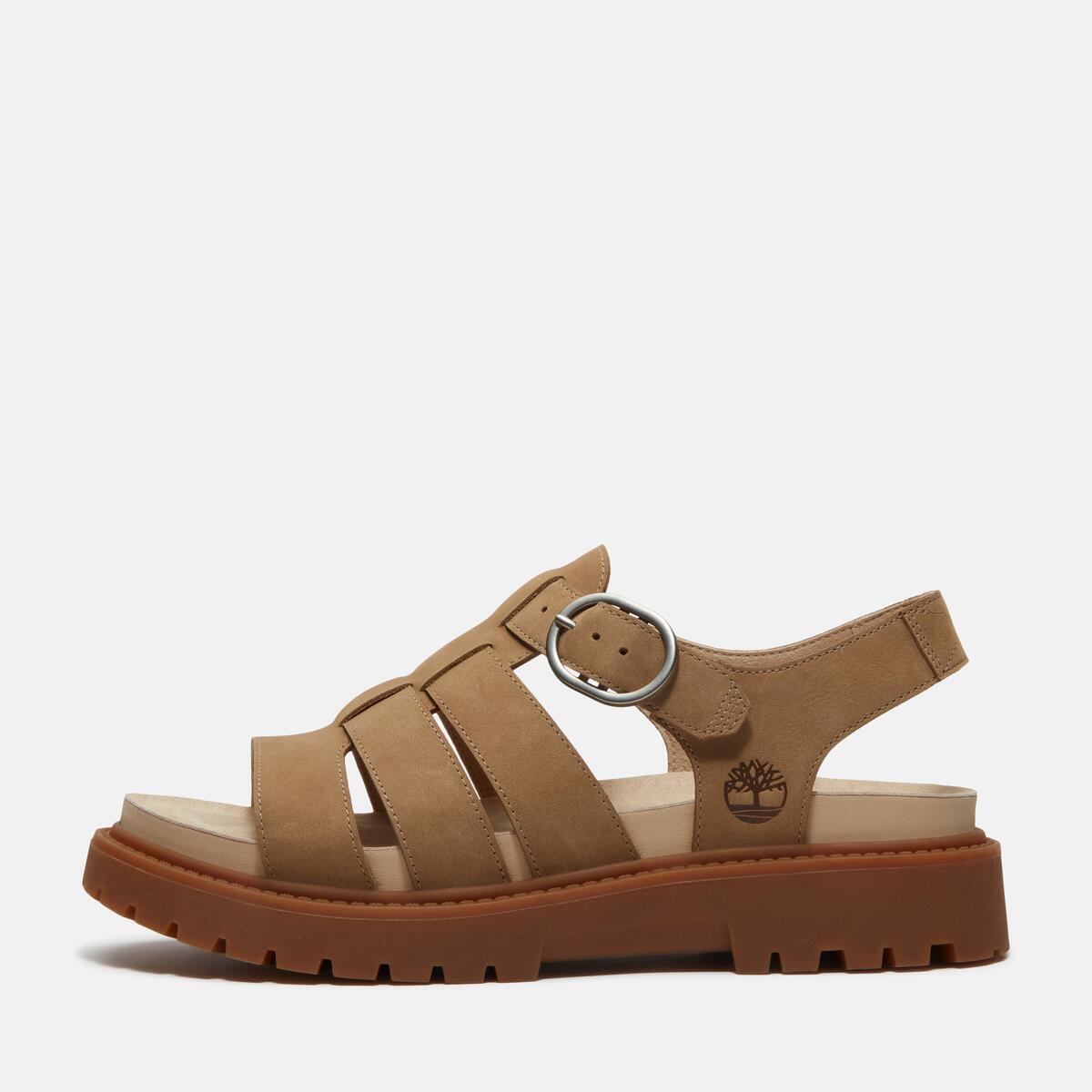 TIMBERLAND Women's Clairemont Way Sandal Medium Beige Nubuck - Image 8