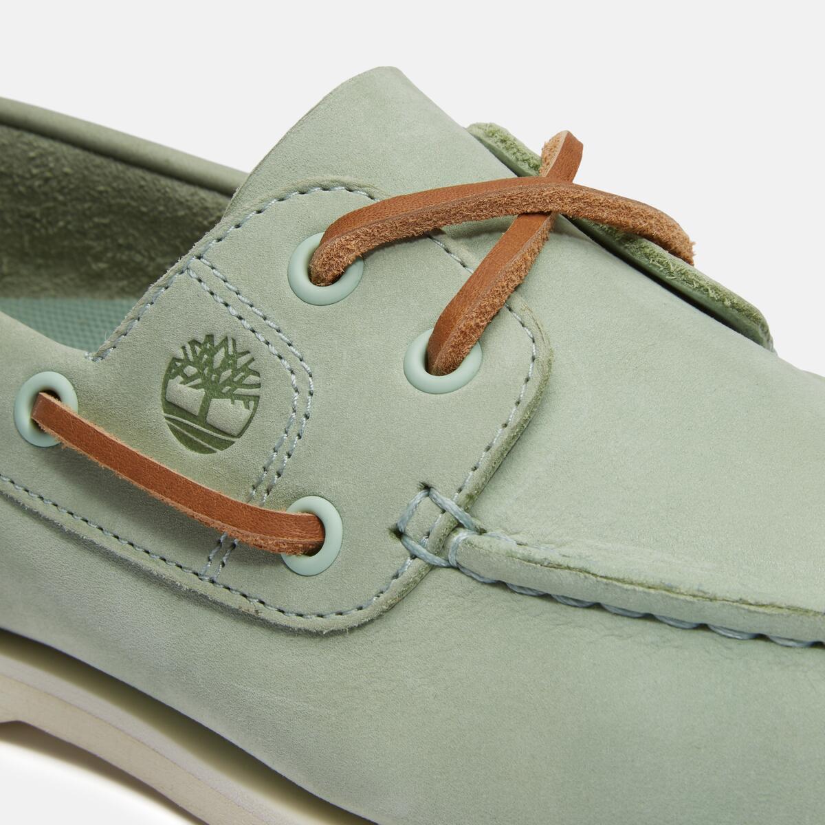 TIMBERLAND Women's Classic 2-Eye Boat Shoe Light Green Nubuck - Image 7