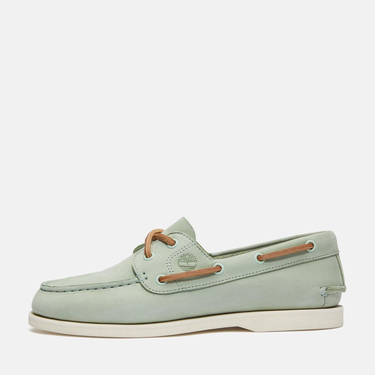 TIMBERLAND Women's Classic 2-Eye Boat Shoe Light Green Nubuck - Image 8