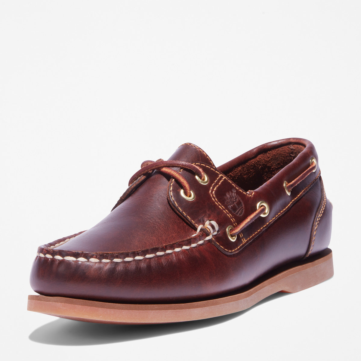TIMBERLAND Women's Classic Amherst 2-Eye Boat Shoes Medium Brown Full-Grain - Image 2