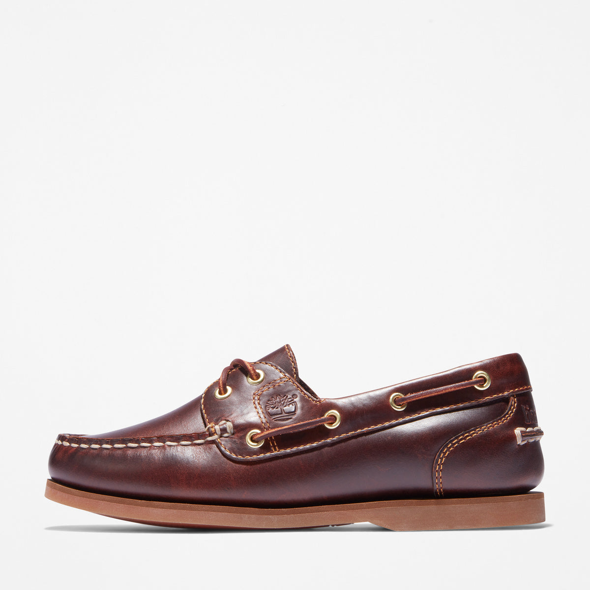 TIMBERLAND Women's Classic Amherst 2-Eye Boat Shoes Medium Brown Full-Grain - Image 3