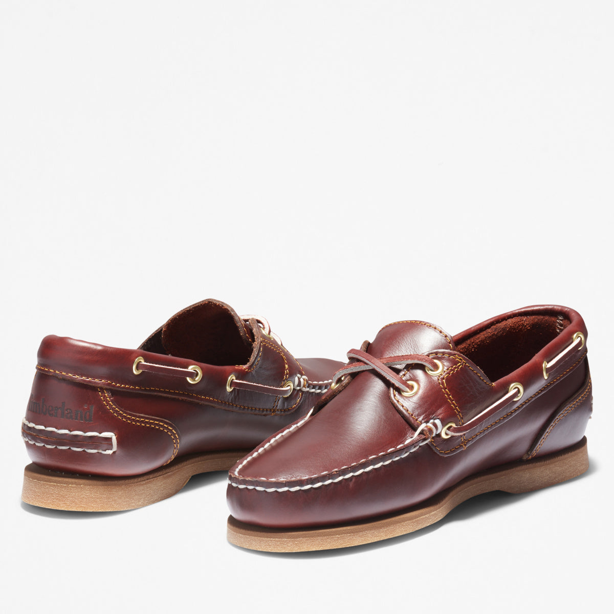 TIMBERLAND Women's Classic Amherst 2-Eye Boat Shoes Medium Brown Full-Grain - Image 4