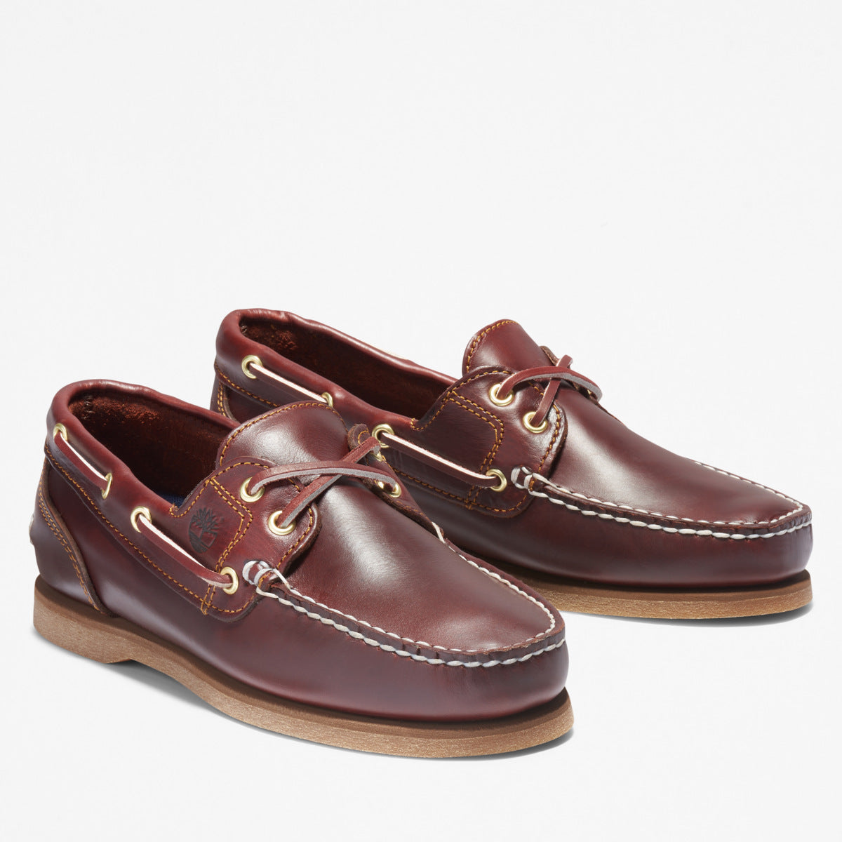 TIMBERLAND Women's Classic Amherst 2-Eye Boat Shoes Medium Brown Full-Grain - Image 5