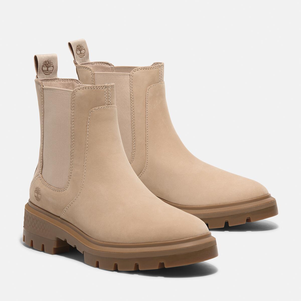TIMBERLAND Women's Cortina Valley Chelsea Light Beige Nubuck - Image 2