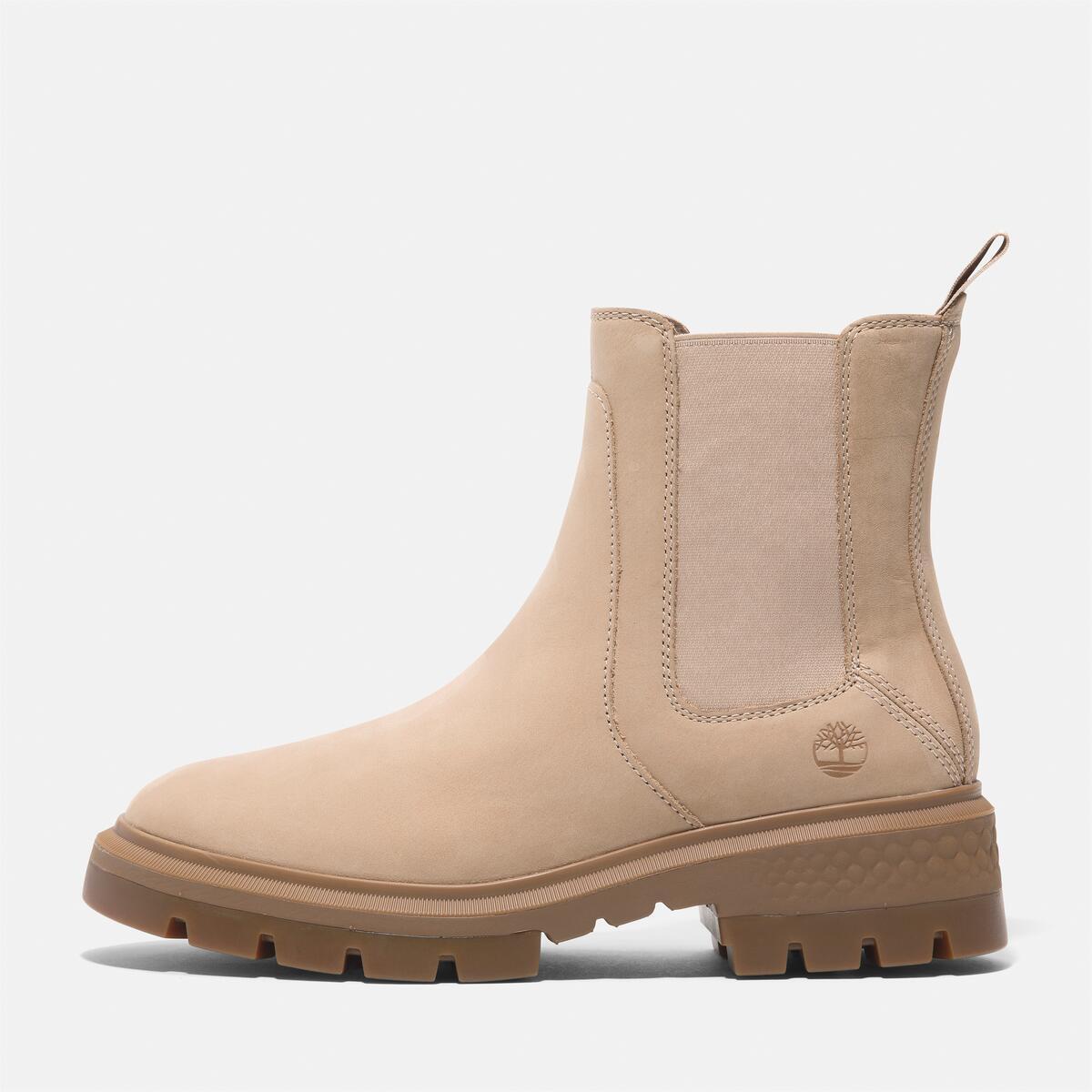 TIMBERLAND Women's Cortina Valley Chelsea Light Beige Nubuck - Image 8