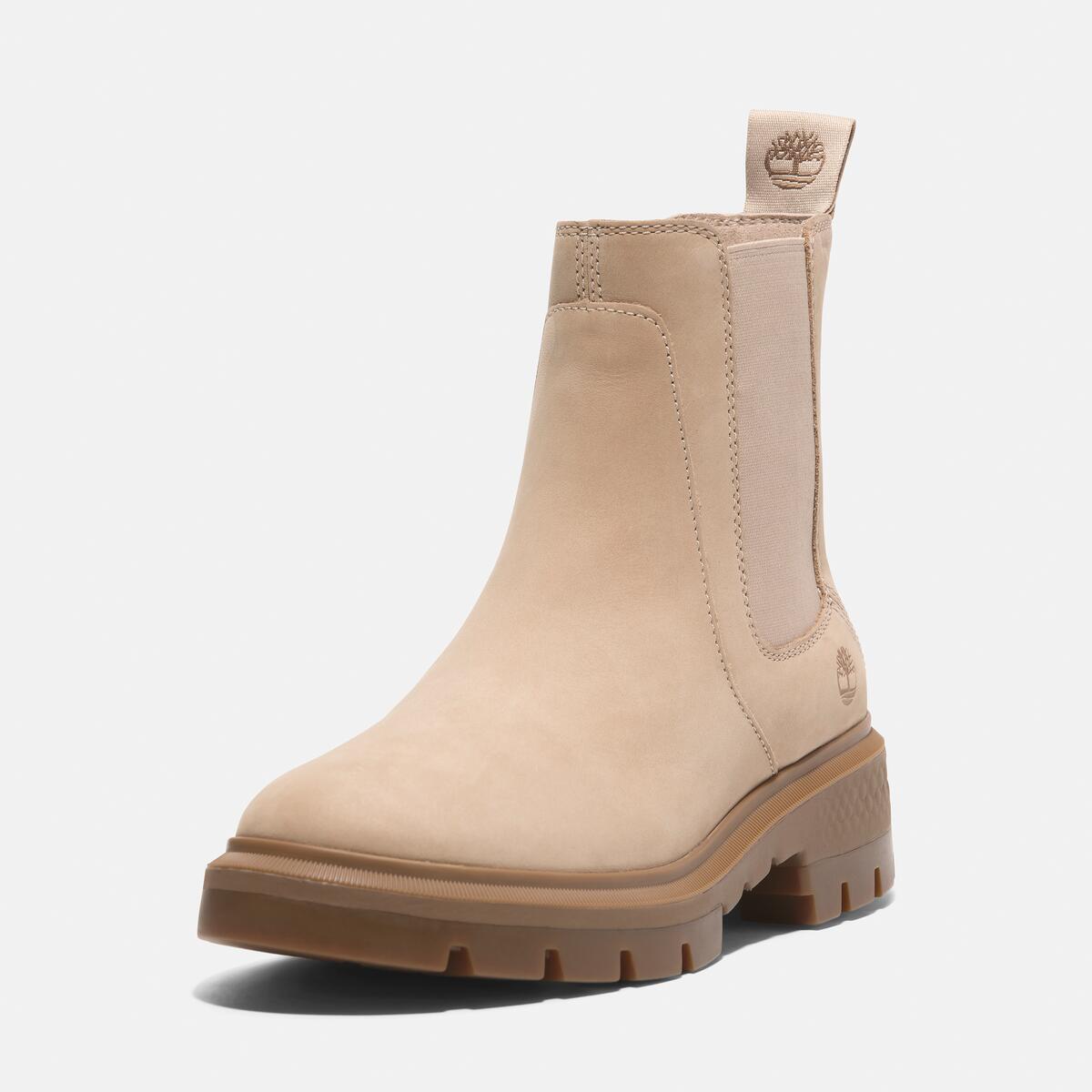 TIMBERLAND Women's Cortina Valley Chelsea Light Beige Nubuck - Image 9