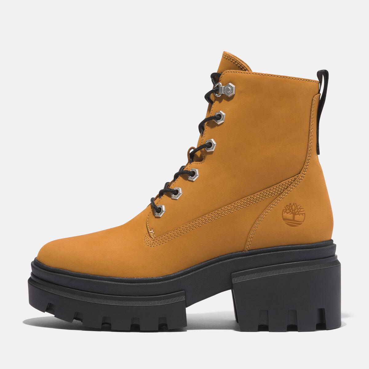 TIMBERLAND Women's Everleigh 6-inch Lace Up Boot Wheat Nubuck - Image 8