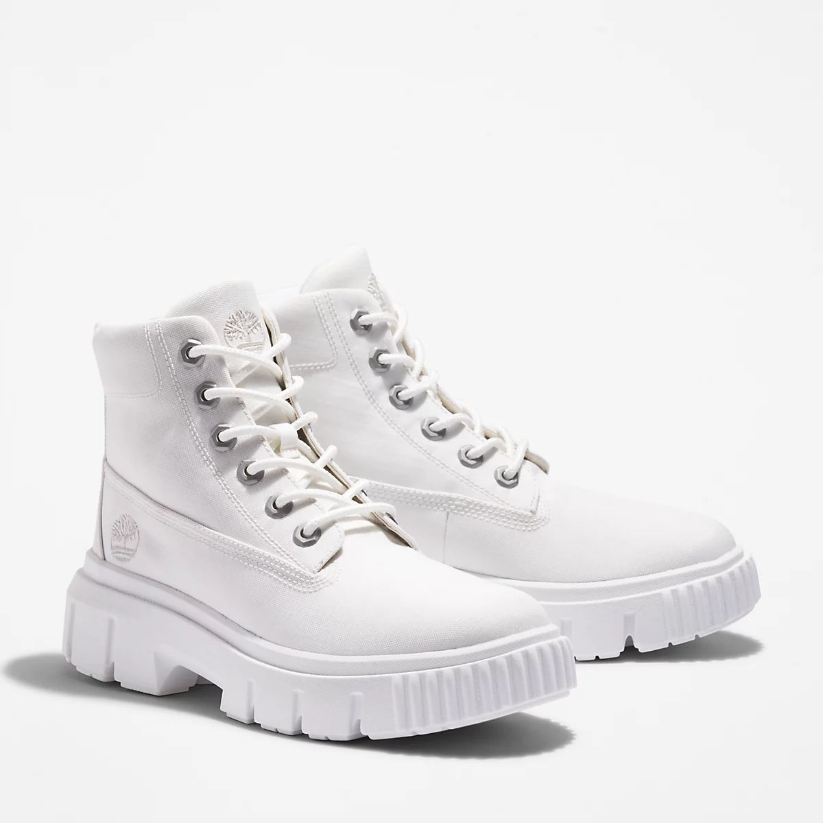 TIMBERLAND Women's Greyfield Boot White Canvas - Image 4