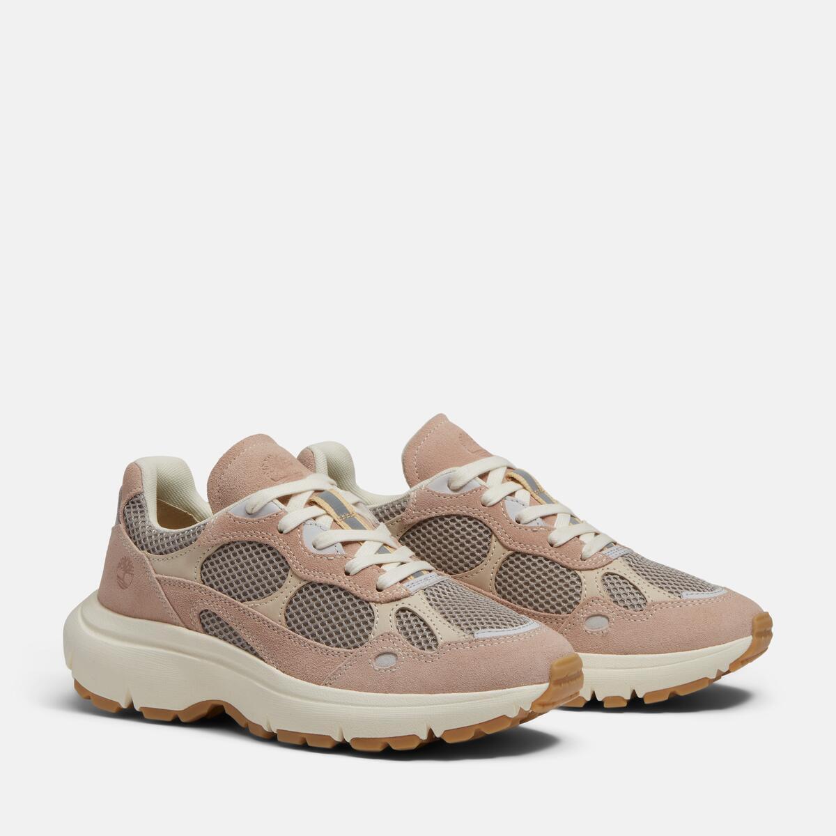 TIMBERLAND Women's Hazel Lane Low Light Taupe Mesh with Light Pink - Image 2
