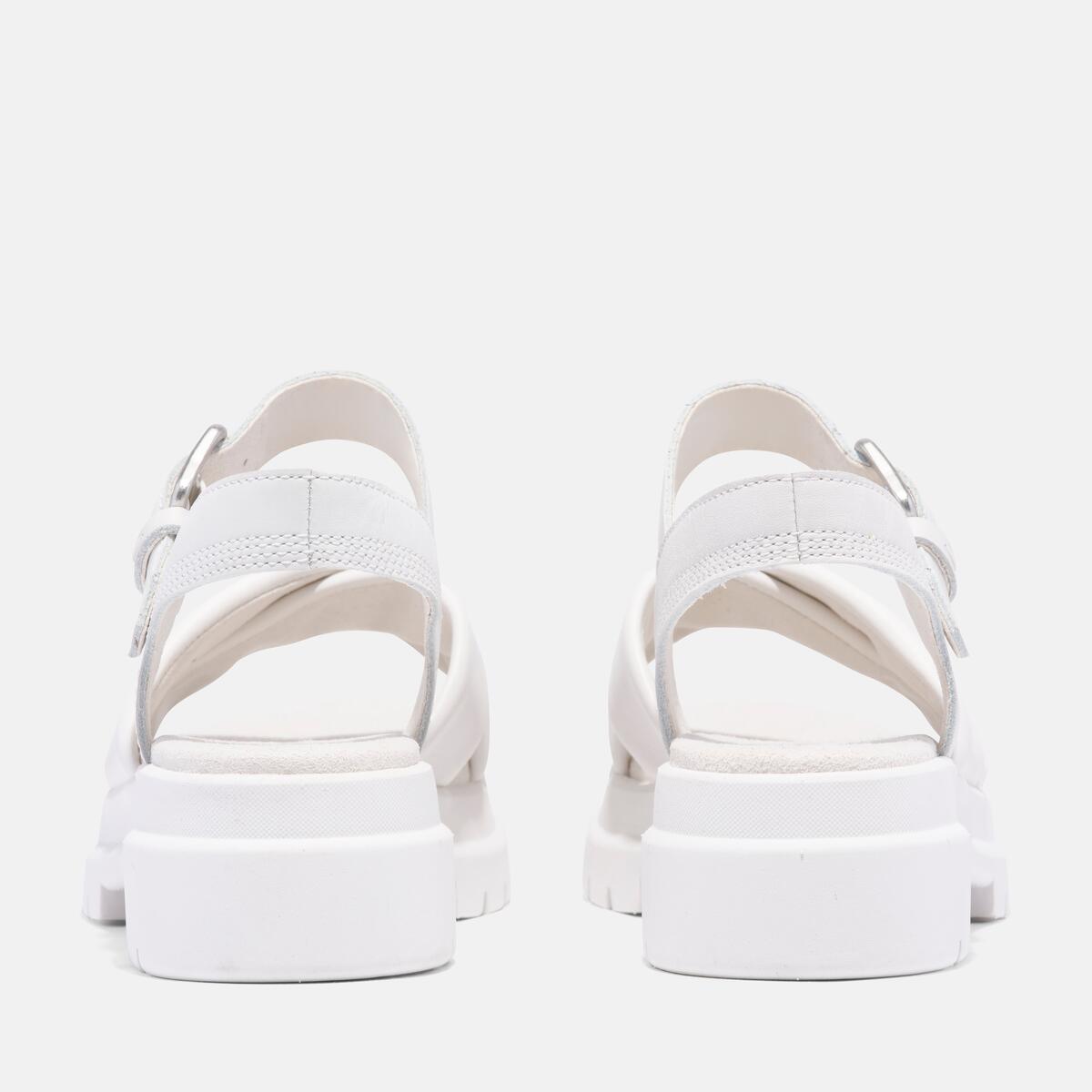 TIMBERLAND Women's London Vibe Cross Strap Sandal White Full Grain - Image 5