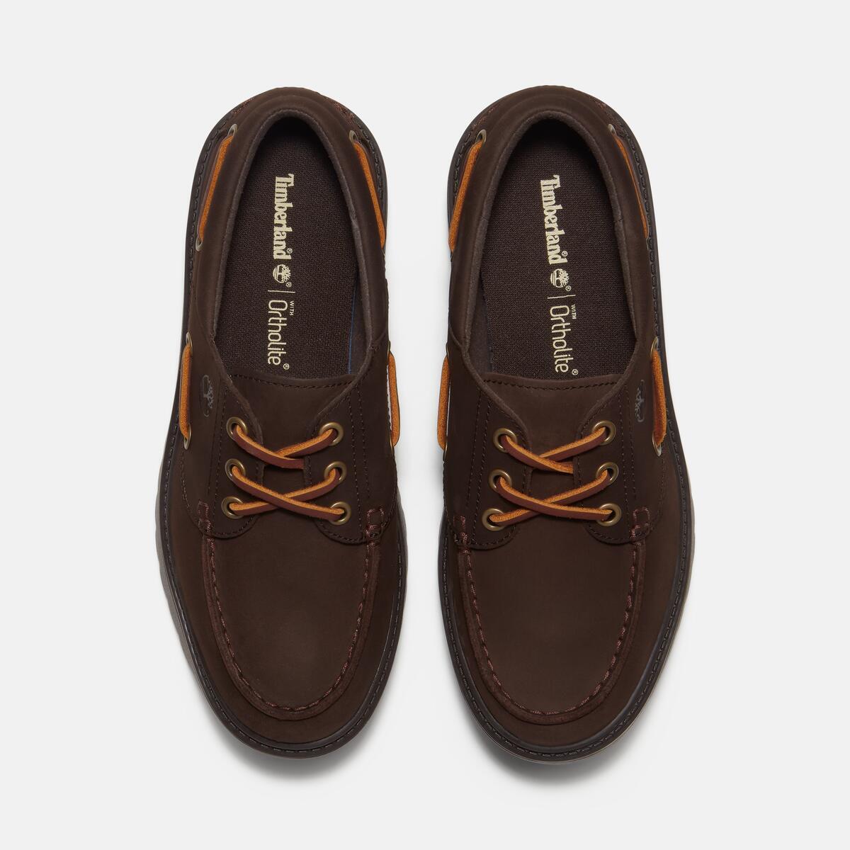 TIMBERLAND Women's Stone Street 3-Eye Lug Dark Brown Nubuck - Image 3
