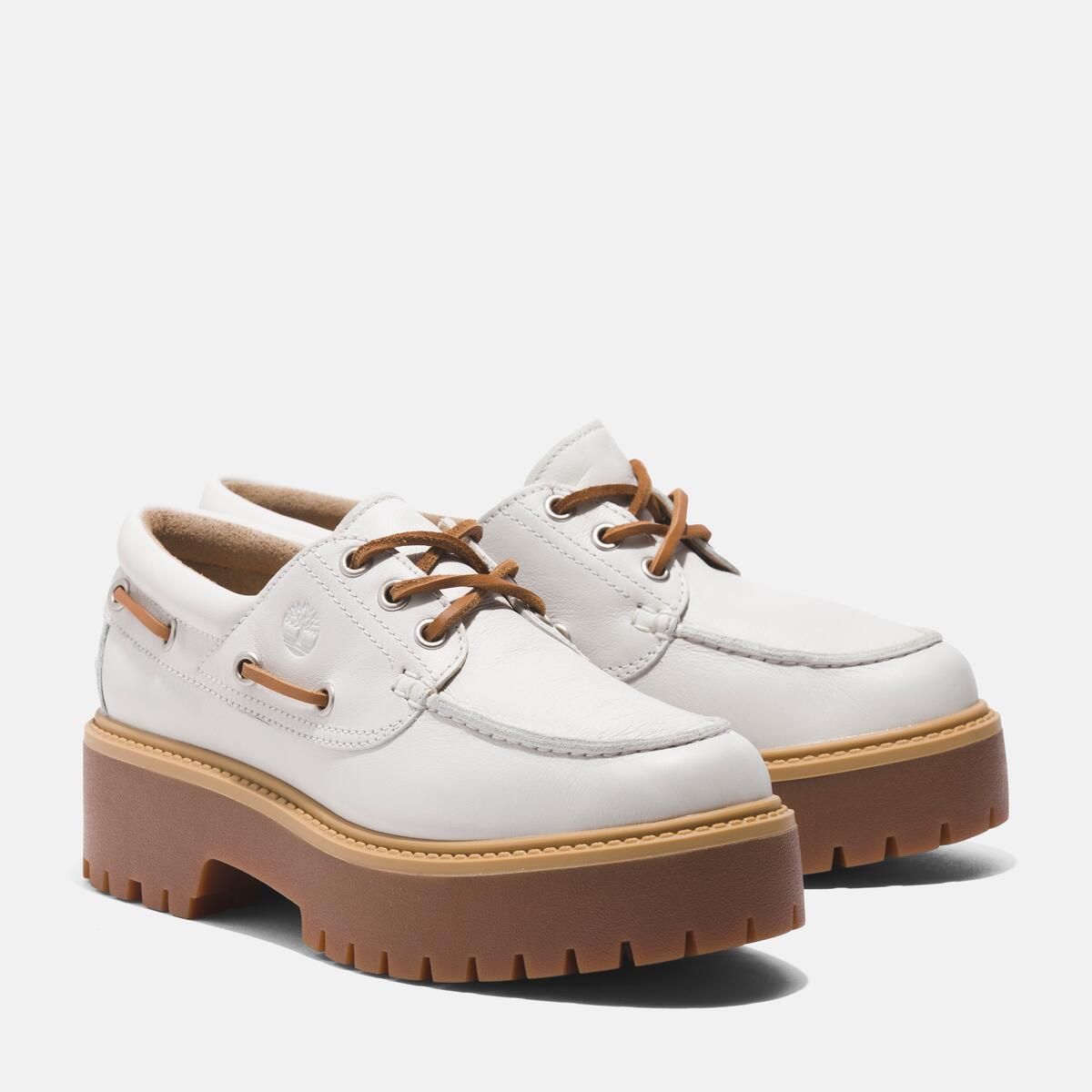 TIMBERLAND Women's Stone Street 3-Eye Lug White Full Grain - Image 2