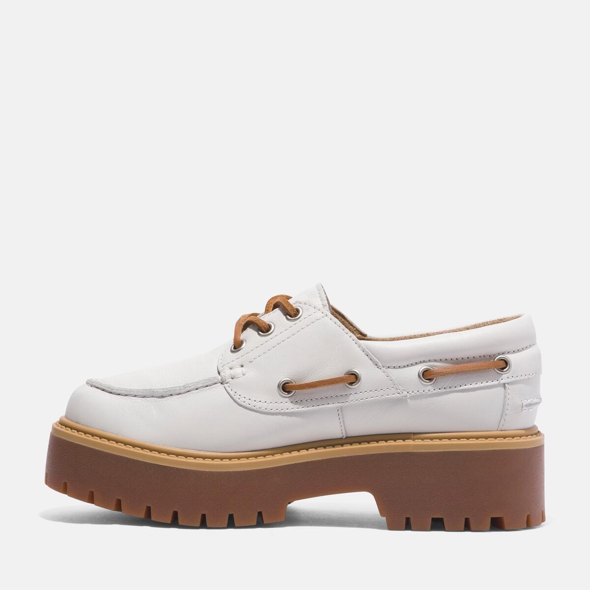 TIMBERLAND Women's Stone Street 3-Eye Lug White Full Grain - Image 6