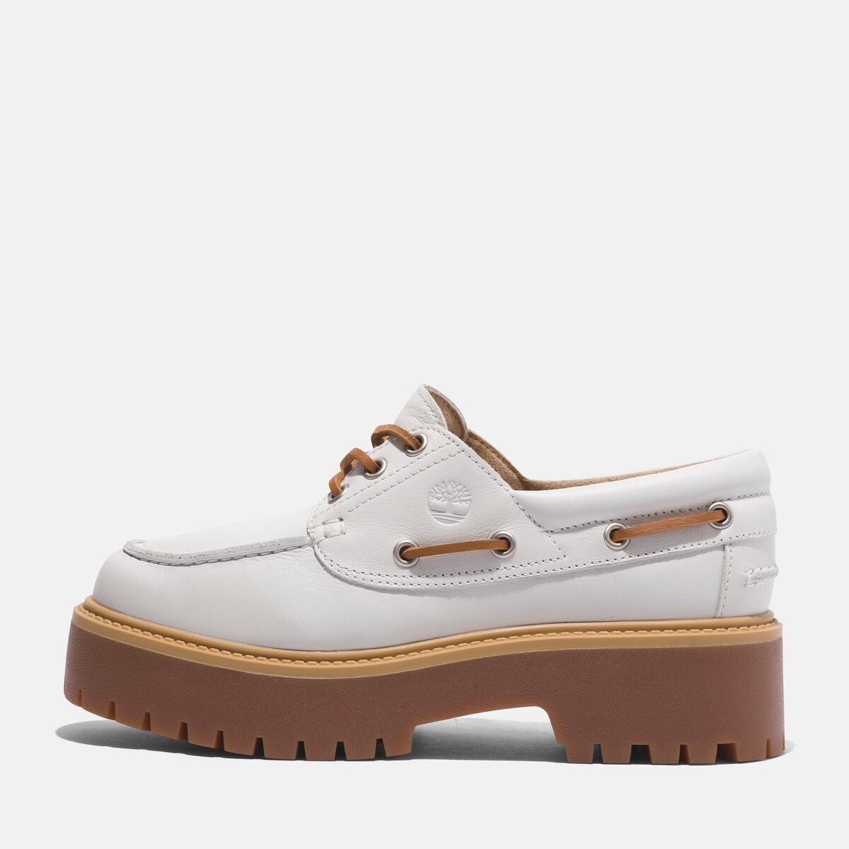 TIMBERLAND Women's Stone Street 3-Eye Lug White Full Grain - Image 8