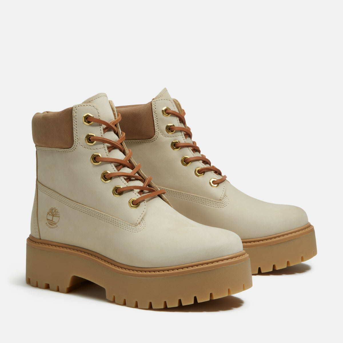 TIMBERLAND Women's Stone Street 6-Inch Waterproof Boot Light Beige Nubuck - Image 2