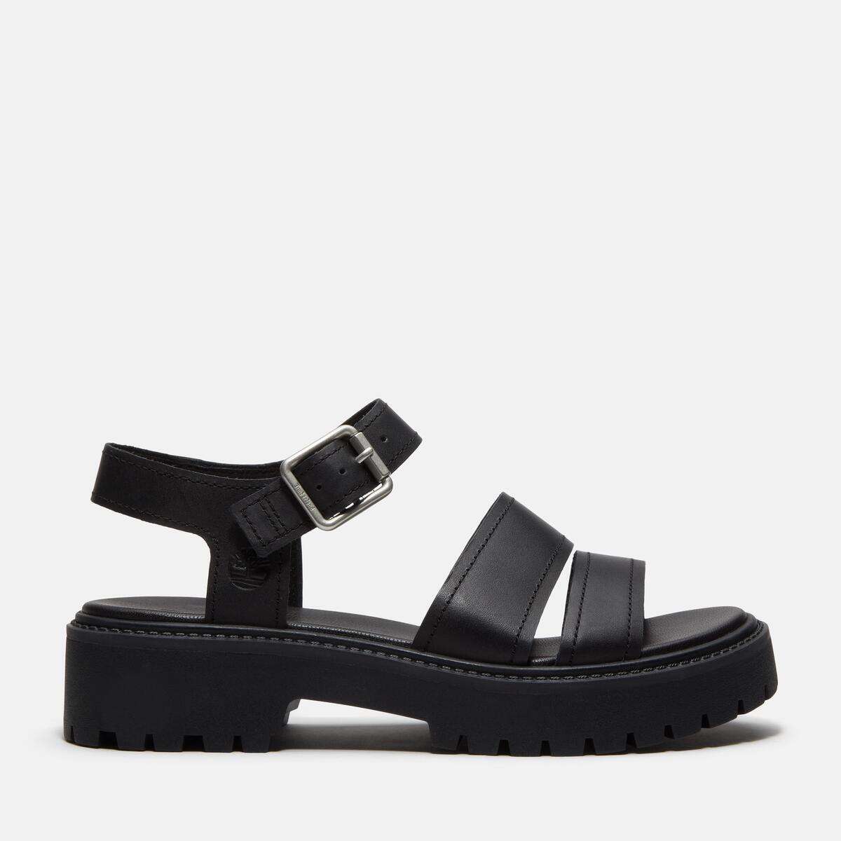 TIMBERLAND Women's Stone Street Sandal Black Full Grain - Image 1