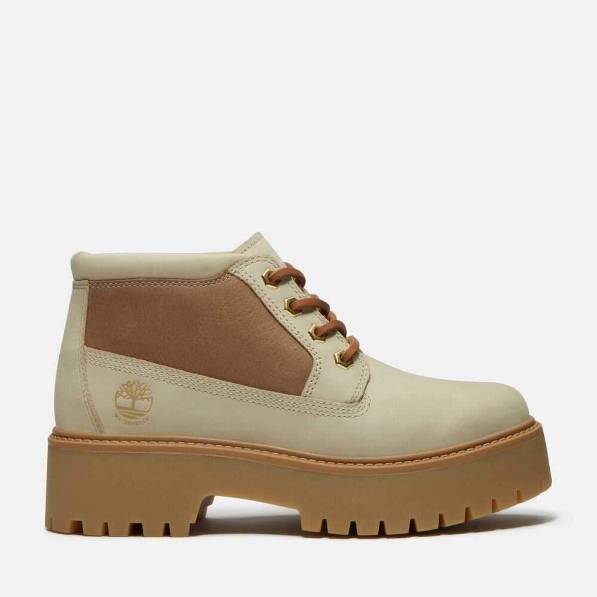 TIMBERLAND Women's Stone Street Waterproof Mid Light Beige Nubuck - Image 1