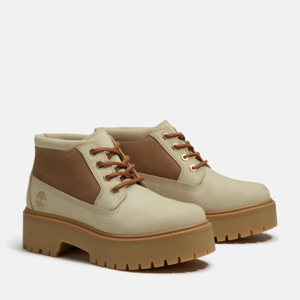 TIMBERLAND Women's Stone Street Waterproof Mid Light Beige Nubuck - Image 2