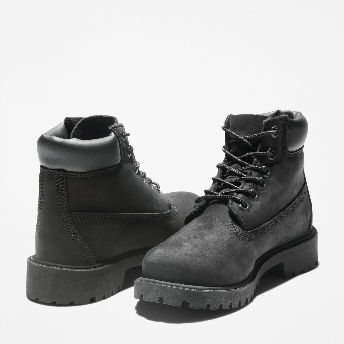 TIMBERLAND Youths 6-Inch Premium Waterproof Boot Black Nubuck - Image 7
