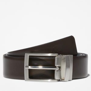 Timberland Men's 35mm Reversible Squared Tip Belt Dark Brown