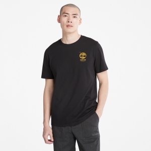 Timberland Mens Brand Carrier Back Graphic Tee Black