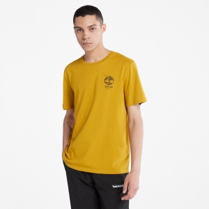 Timberland Mens Brand Carrier Back Graphic Tee Golden Palm